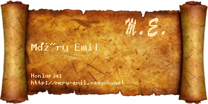 Méry Emil névjegykártya